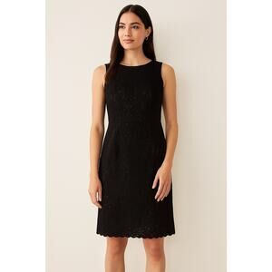 ANN TAYLOR LOFT – 100% Cotton Black Eyelet Dress – Size 6